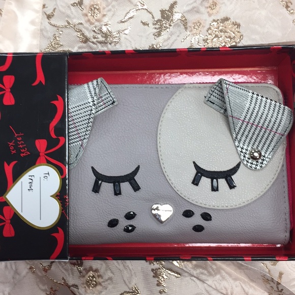 Betsey Johnson Handbags - Betsey Johnson Gray Dog Puppy Wallet Wristlet